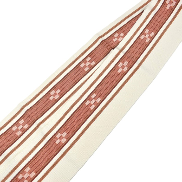 ミンサー半幅帯(オレンジ) ミンサー半幅帯 | きもの「絹や」